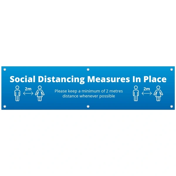 2x0.5 Social Distance Banner - Blue