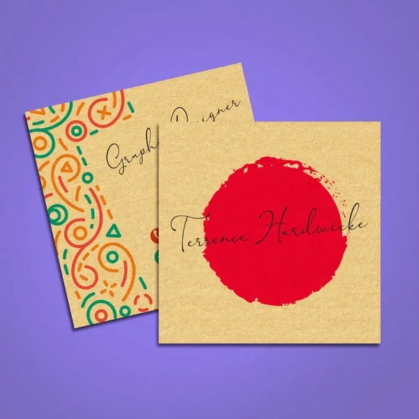 300gsm kraft square business card printing.