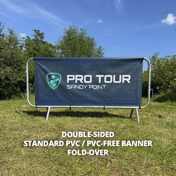 Crowd Barrier Graphic - Standard PVC - 2300 - Double Sided - Fold Over