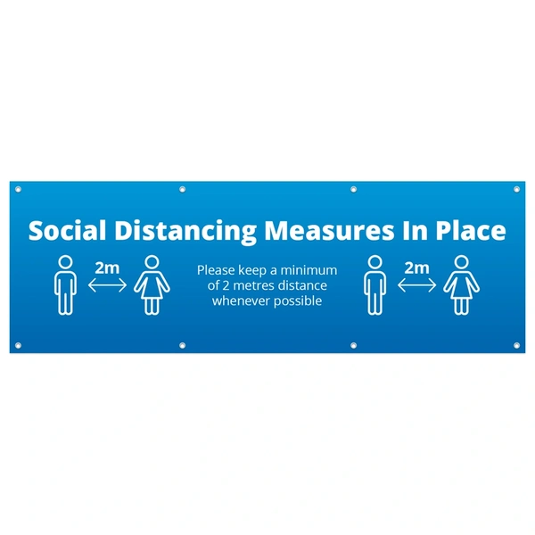 3x1 Social Distance Banner - Blue