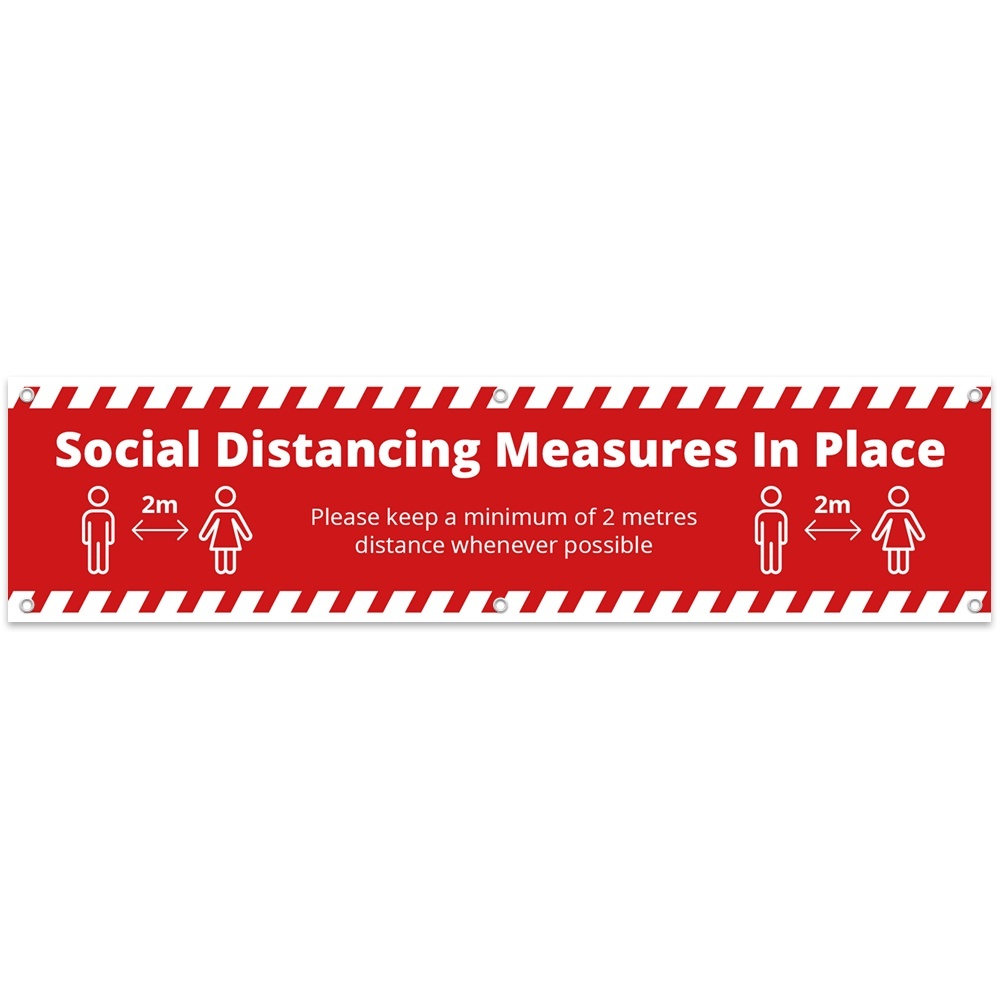 2x0.5 Social Distance Banner - Alert