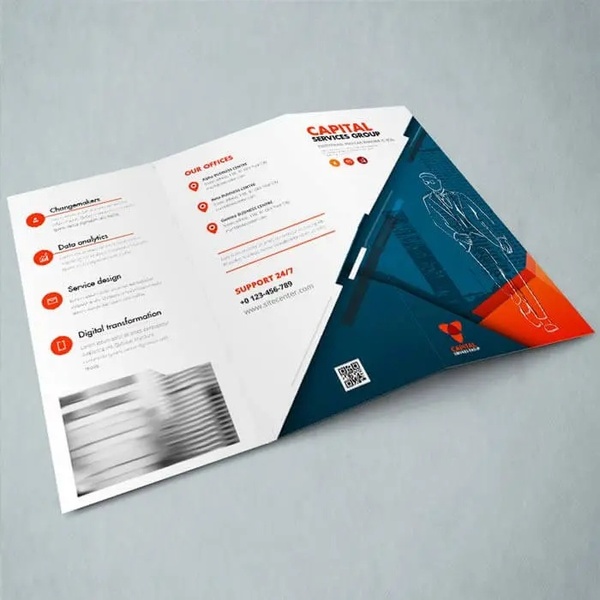 A4 Z Creased to 6pp 1/3 A4 Leaflet  